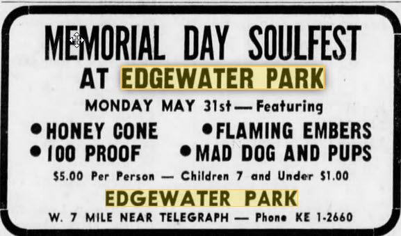Edgewater Park - Memorial Day Soulfest May 27 1971 (newer photo)